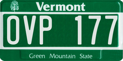 VT license plate OVP177
