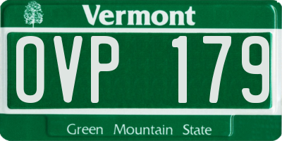 VT license plate OVP179
