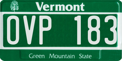 VT license plate OVP183