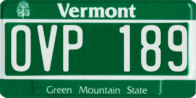 VT license plate OVP189