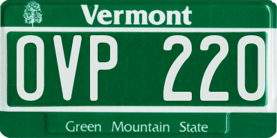 VT license plate OVP220