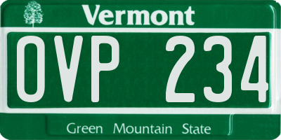 VT license plate OVP234