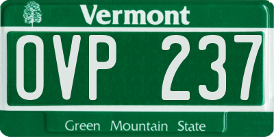 VT license plate OVP237