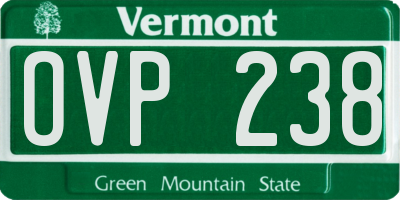 VT license plate OVP238