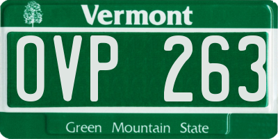VT license plate OVP263