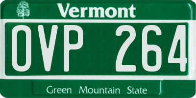 VT license plate OVP264