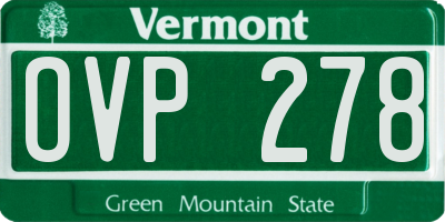 VT license plate OVP278