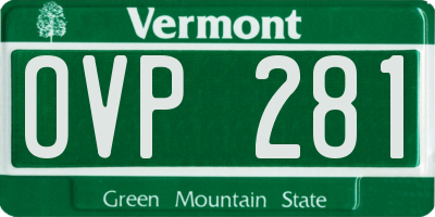 VT license plate OVP281