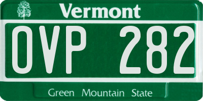 VT license plate OVP282