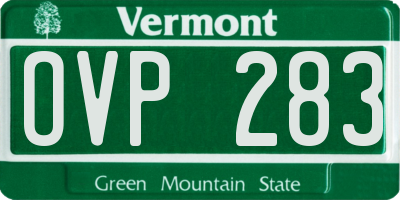 VT license plate OVP283