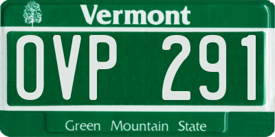VT license plate OVP291