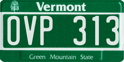 VT license plate OVP313