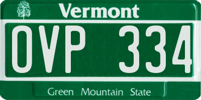 VT license plate OVP334
