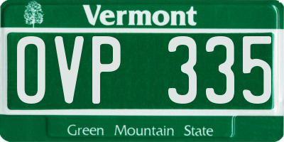 VT license plate OVP335