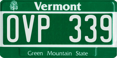VT license plate OVP339