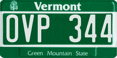 VT license plate OVP344