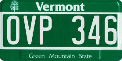 VT license plate OVP346