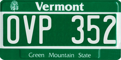 VT license plate OVP352