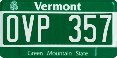 VT license plate OVP357