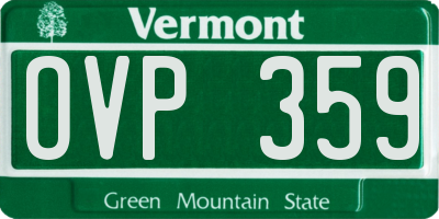 VT license plate OVP359