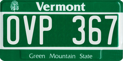 VT license plate OVP367