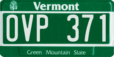 VT license plate OVP371