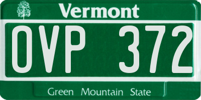 VT license plate OVP372