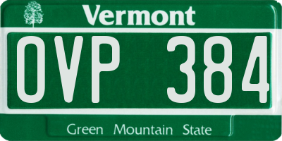 VT license plate OVP384