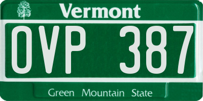 VT license plate OVP387