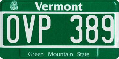 VT license plate OVP389