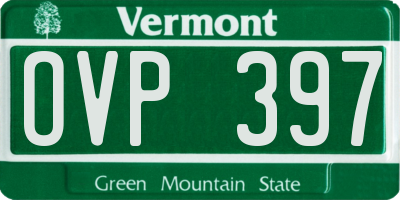 VT license plate OVP397