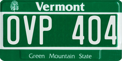 VT license plate OVP404