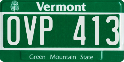 VT license plate OVP413