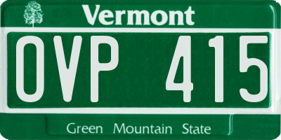 VT license plate OVP415