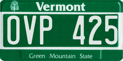 VT license plate OVP425