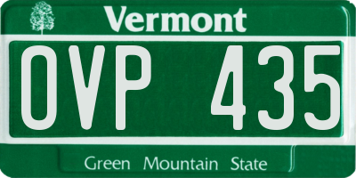 VT license plate OVP435