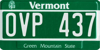 VT license plate OVP437