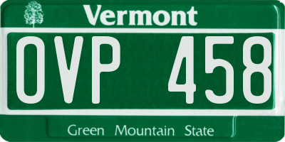 VT license plate OVP458