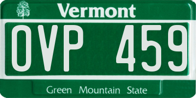 VT license plate OVP459