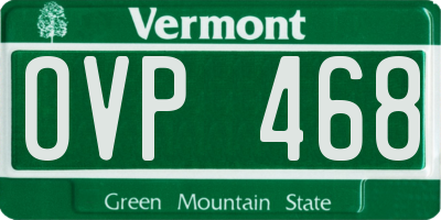 VT license plate OVP468