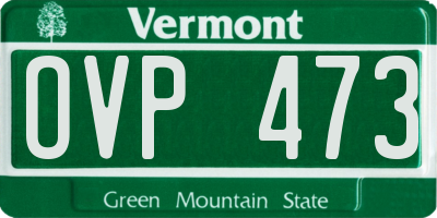VT license plate OVP473