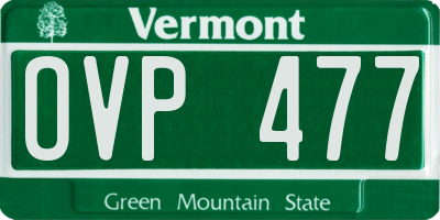 VT license plate OVP477