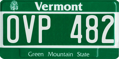 VT license plate OVP482