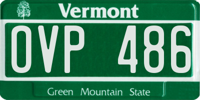 VT license plate OVP486