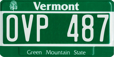 VT license plate OVP487