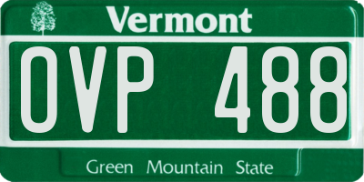 VT license plate OVP488