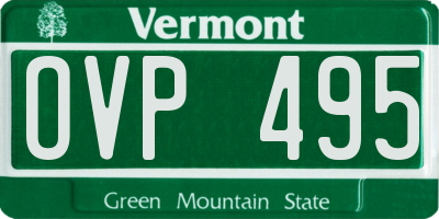 VT license plate OVP495