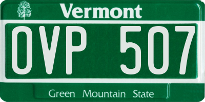 VT license plate OVP507