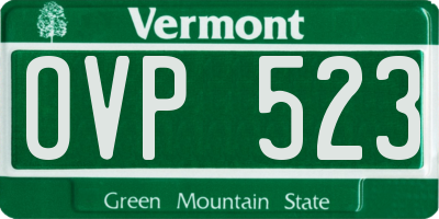 VT license plate OVP523