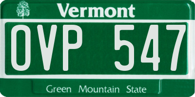 VT license plate OVP547